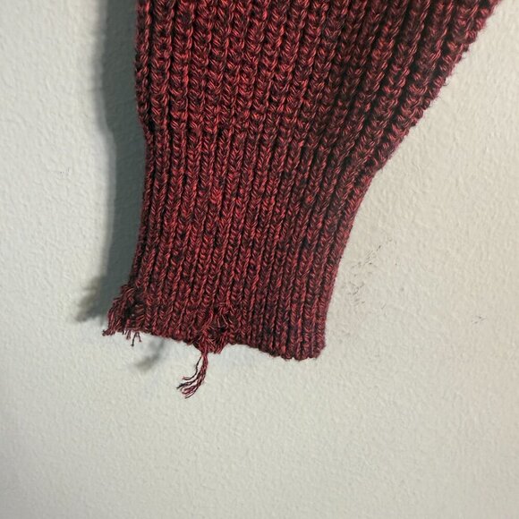 NWT Pistola Eva Distressed Crew Neck Knit Pullover Sweater Women's XS Red Black - Picture 8 of 15